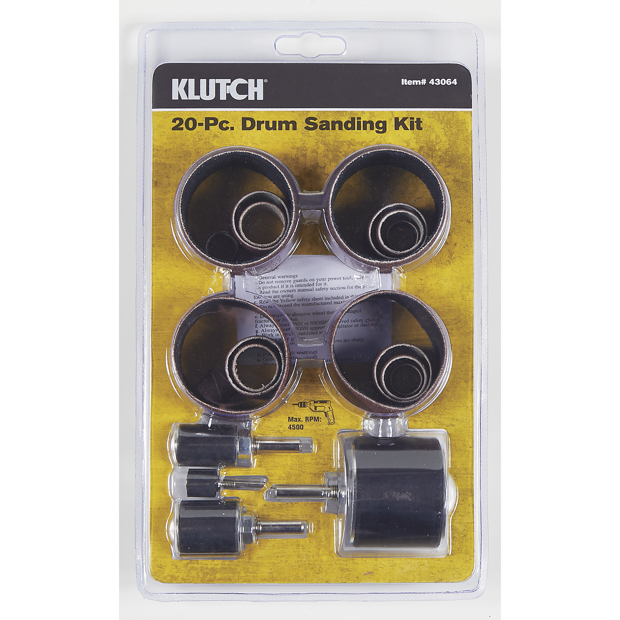 Klutch 20-Pc. Drum Sanding Kit - Walmart.com