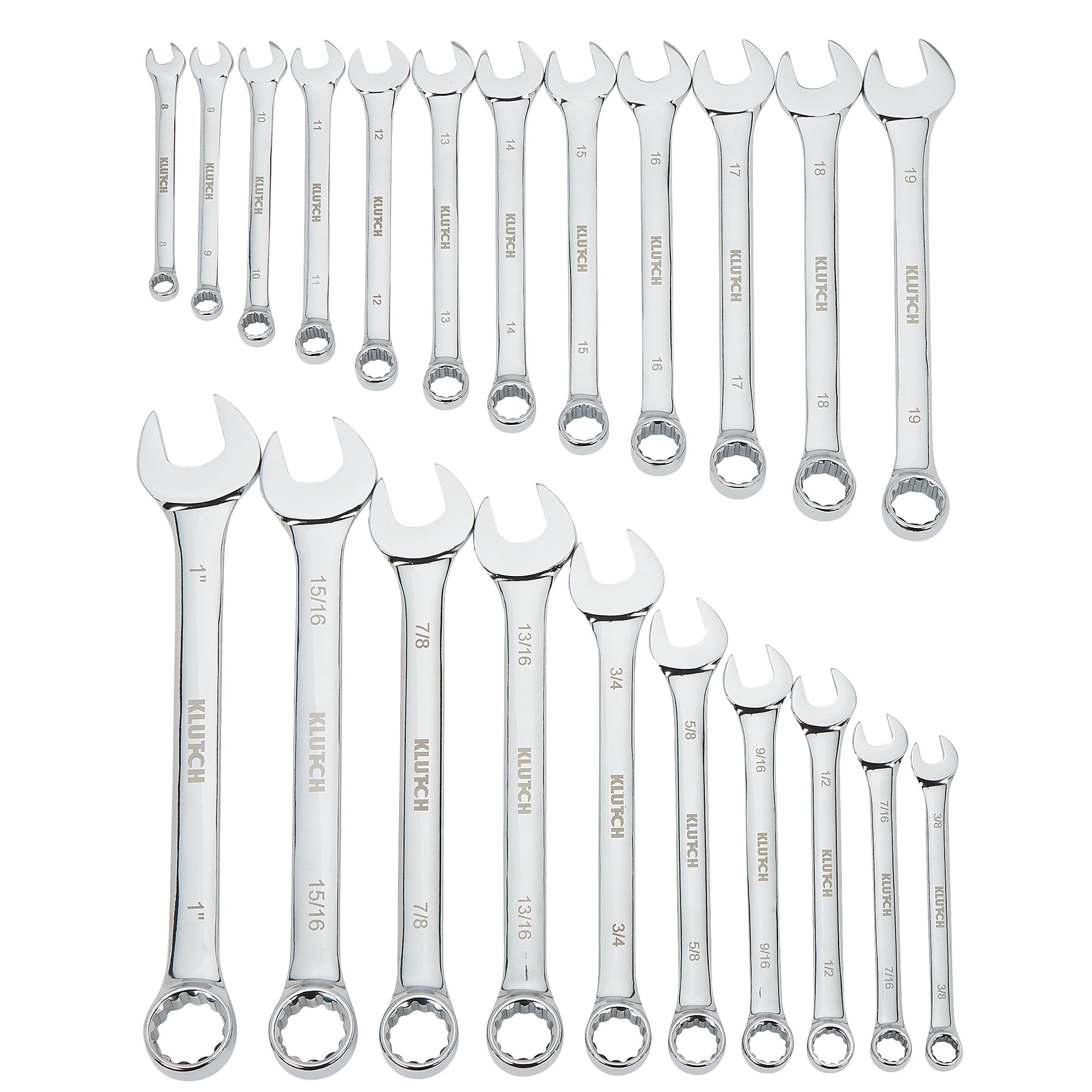 Klutch 22-Pc. SAE/Metric Cominbation Wrench Set, Model# 315169A