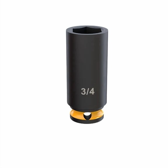 Klutch 3/8In.-Drive 6-Point Chrome Molybdenum Deep Impact Socket, 3/4In. Sae