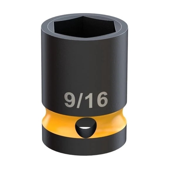 Klutch 3/8In.-Drive 6-Point Chrome Molybdenum Impact Socket, 9/16In. Sae