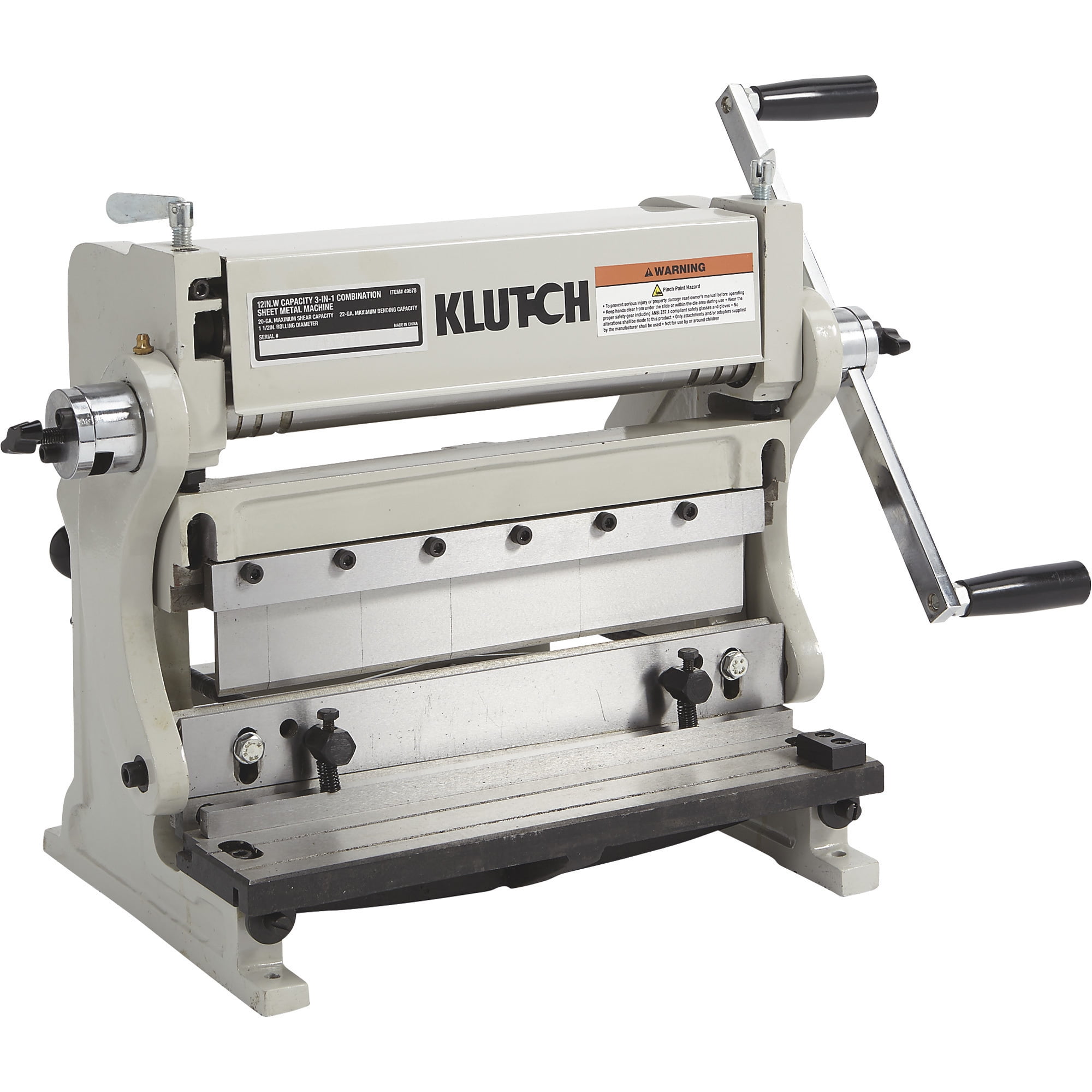 Klutch, 3-In-1 Sheet Metal Machine, 12in, Versatile Metal Tool ...