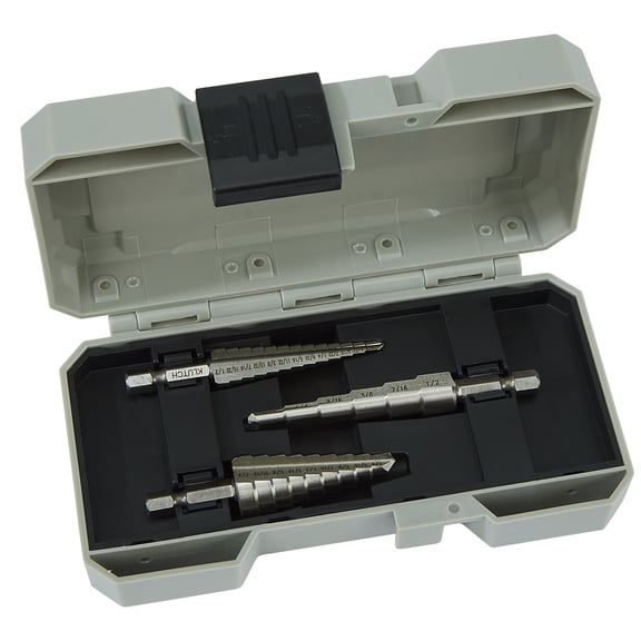 Klutch 3-Pc. Step Drill Bit Set