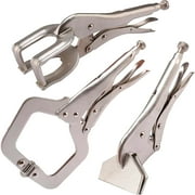 Klutch 3-Pc. Welding Vise Clamp Set, 9in. Welding Clamp, 10in. Sheet Metal Clamp, 11in. C-Clamp