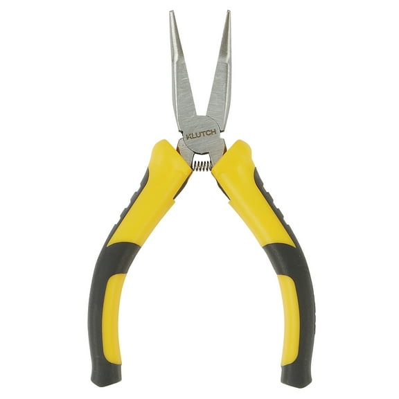 Klutch 4-3/4in. Bent Nose Pliers, 0.83in. Jaw Capacity, Alloy Steel