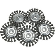 Klutch 4.5in. Twisted Knot Wire Wheels, 5-Pk., 5/8in.-11 Threaded, Angle Grinder Brushes
