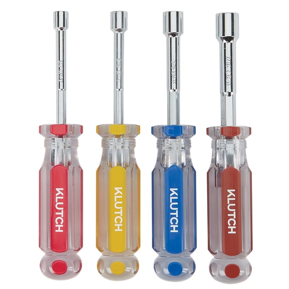 Klutch 4-Pc. SAE Nut Driver Set with Acetate Handles
