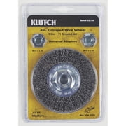 Klutch Crimped Medium Wire Wheel, 4in. x 5/8in.-11, 8500 RPM, M10 x 1.25, M10 x 1.5 Adapters