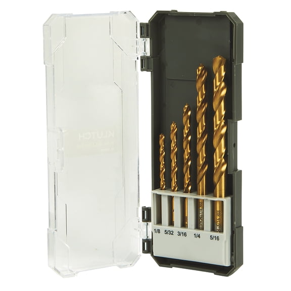 Klutch 5-Pc. Step Bit Drill Set, SAE, High-Speed Steel
