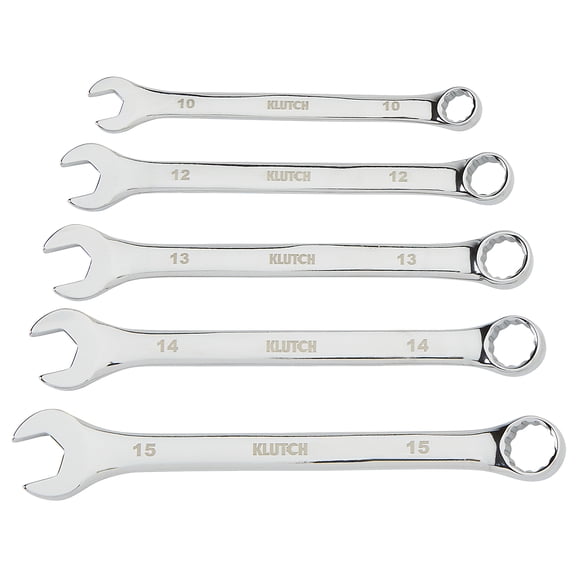 Klutch 5-Pc. V-Groove Combination Wrench Set, 12in.L