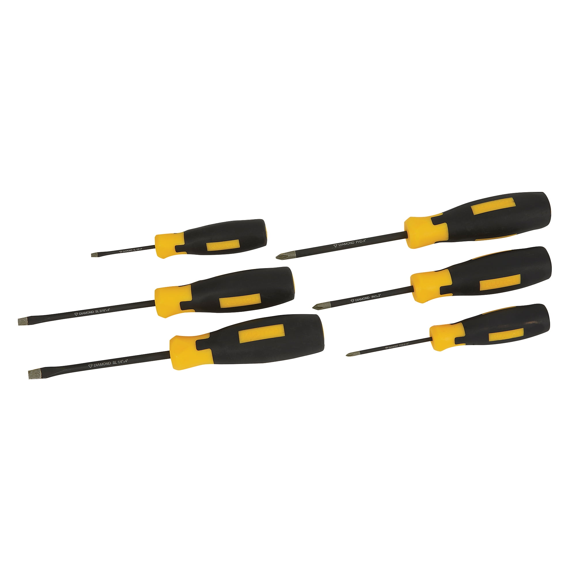 Klutch 6-Pc. Diamond Tip Combination Screwdriver Set