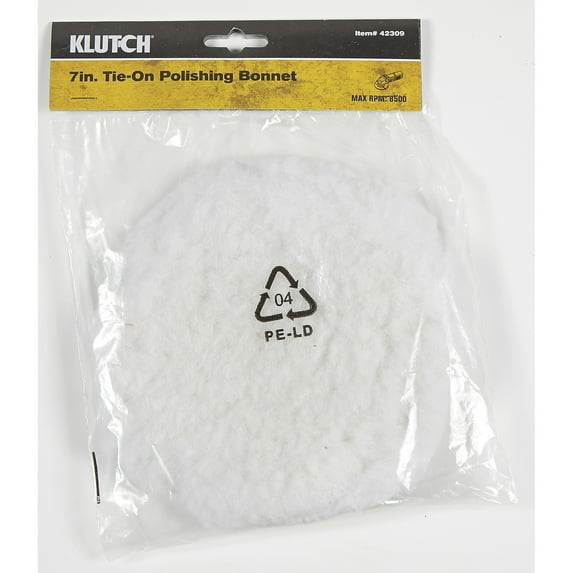Klutch 7in. Tie-On Wool Polishing Bonnet