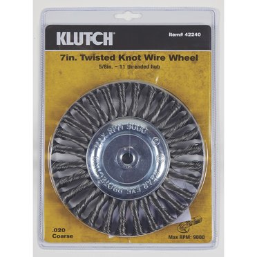 Klutch 7-Inch Twisted Knot Wire Wheel - Heavy Duty Abrasive Brush, 2945841