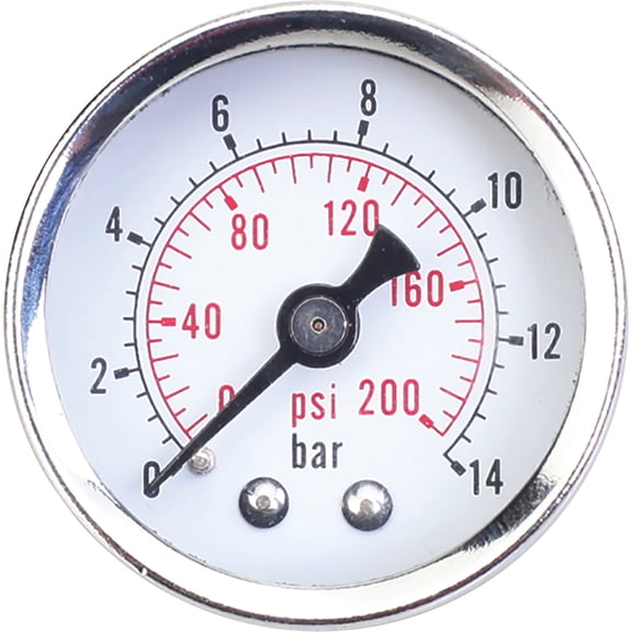 Klutch Analog Air Pressure Gauge, 200 Max. PSI