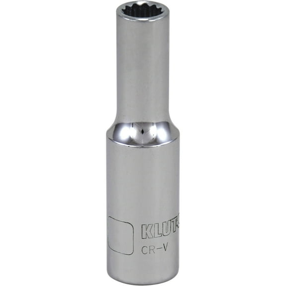 Klutch Deep Socket, Metric, 11mm, 3/8in.-Drive, 12-Pt.