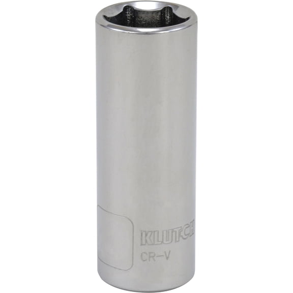 Klutch Deep Socket, Metric, 17mm, 1/2in.-Drive, 6-Pt.