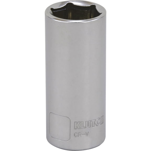 Klutch Deep Socket, Metric, 17mm, 3/8in.-Drive, 6-Pt.