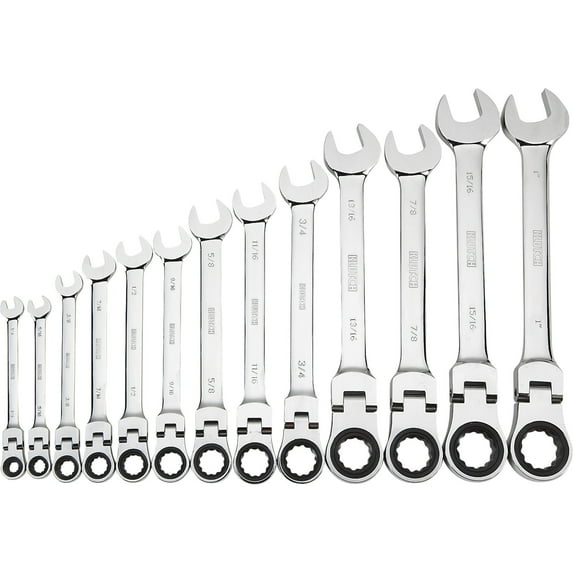Klutch Flex Ratchet Wrench Set, 13-Pc., SAE, 1/4in.-1in.