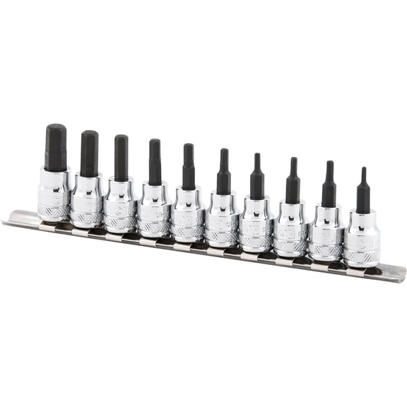 Klutch Hex Bit Socket Set, 10-Pc., SAE