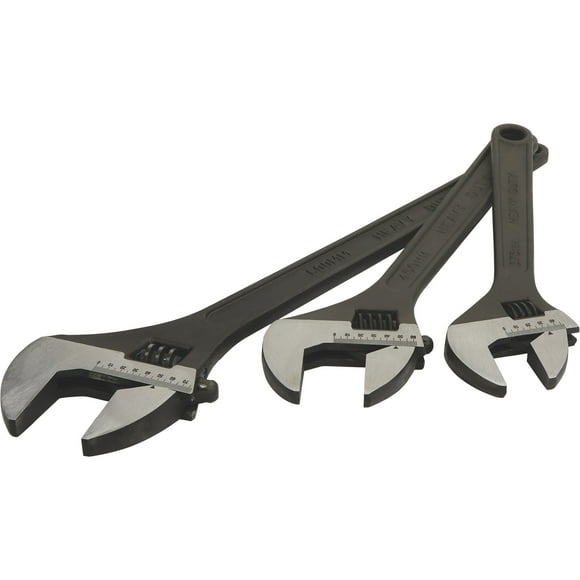 Klutch Jumbo Adjustable Wrench Set, 3-Pc.