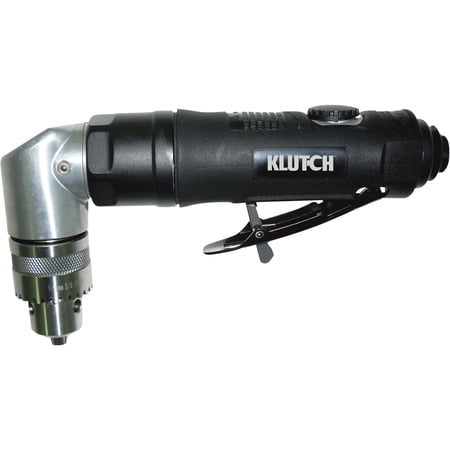 Klutch Low-Noise 90° Angle Air Drill, 3/8in. Chuck, 1800 RPM, 3 CFM