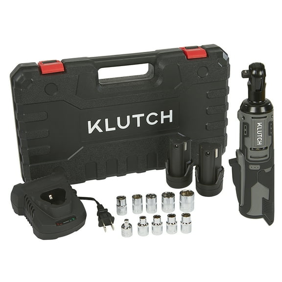 Klutch 3/8in. Ratchet Wrench Kit, 12V, Cordless, Lightweight, Ergonomic, 2.0Ah