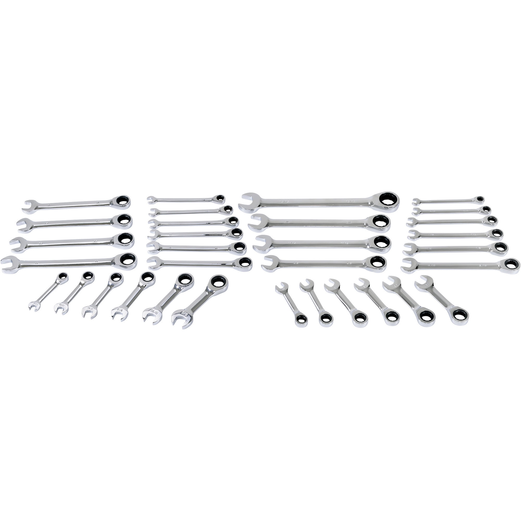 Klutch Ratcheting Combination Wrench Set, 32-Pc., SAE/Metric, Chrome Vanadium Steel