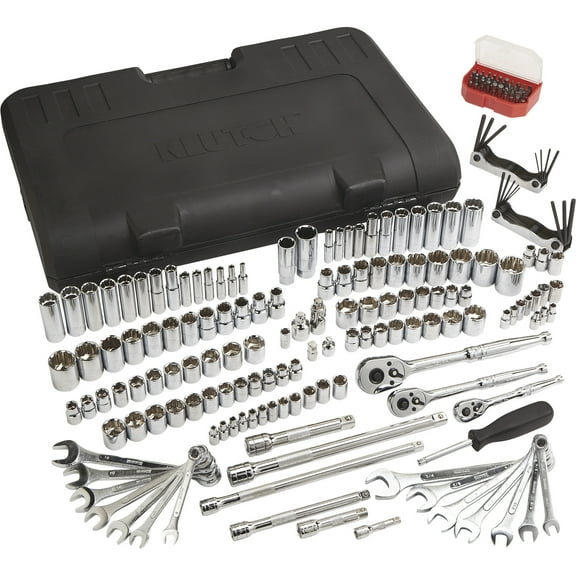 Klutch SAE/Metric Mechanic's Socket Set, 189-Pc., 1/4in., 3/8in. and 1/2in. Drive