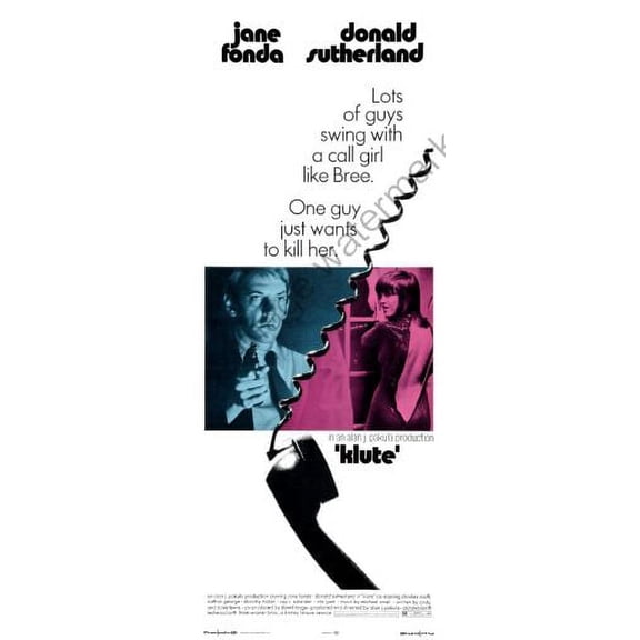 Klute Movie Poster Insert 14inx36in Unframed, Age: Adults Western Graphic