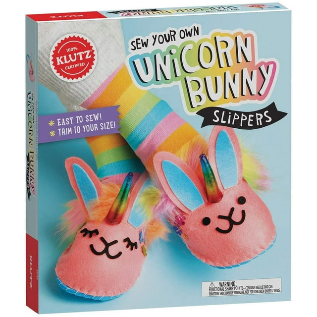 Klutz Sew Your Own Unicorn Bunny Slippers Craft Kit