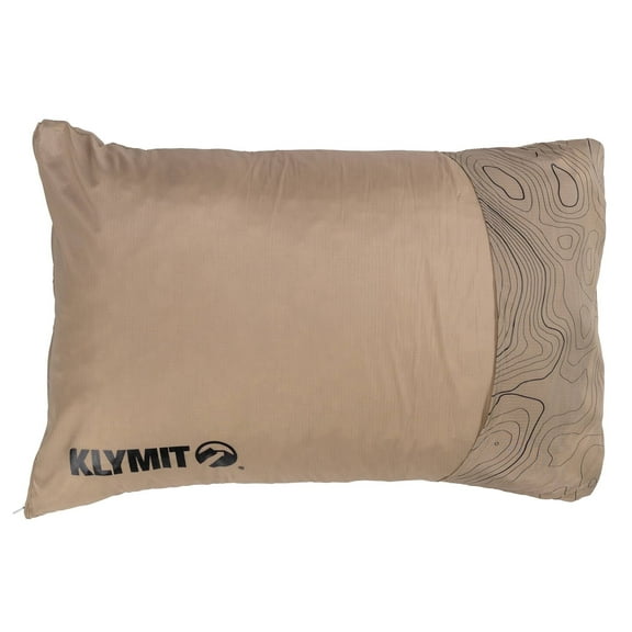 Klymit Drift Camp Pillow, Memory Foam Travel & Camping Pillow with Water-Resistant Cover, Large, Tan