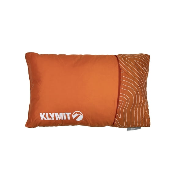Klymit's Drift Camp Outdoor Camping Pillow, 23x16 in, Orange, Large