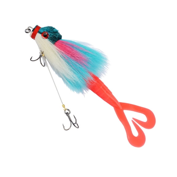 Klynovalu Mouse Shaped Lures Barbed Treble Hook Saltwater Resilient Fishing Tackle Accessories 40g 22cm Curl Tail Artificial Baits