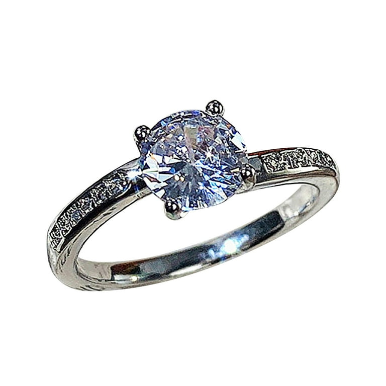 KmaiSchai Cheap Stuff For Teen Women Diamond Sparkling Zirconia Ring Ladies Jewelry Engaged Ring Rings Packs For Teen Funky Rings Mid Finger Rings