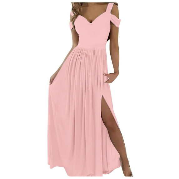 KmaiSchai Square Neck Dress Women Long Off Shoulder Elegant Evening Dress Flower Fashion Elegant Dress Party Festive Party Dress With Slit Easter Dress For Women Plus Size Womens Casual Dresses