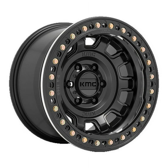 Kmc Km236 Tank Beadlock 17X9 6X139.7 -15Et 108Cb Satin Black Wheel