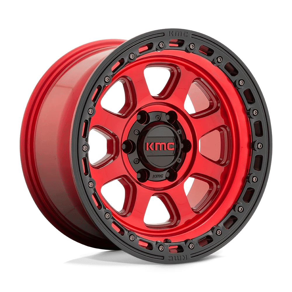 Kmc Km548 Chase 17X9 6X139.7 0Et 125.1Cb Candy Red With Black Lip Wheel