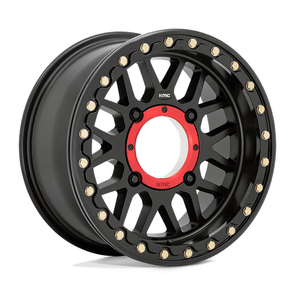Kmc Ks235 Grenade Beadlock 15X7 4X110 10Et 99.1Cb Satin Black Wheel