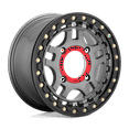 thumbnail image 1 of Kmc Ks240 Recon Beadlock 14X7 4X137 38Et 132Cb Gun Metal With Gloss Black Ring Wheel, 1 of 3