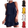 thumbnail image 1 of Kmdttou 2025 New Fashion Women's Casual Solid Color Layered Irregular Jumpsuit Shorts with Pockets Clothes on Clearance!, 1 of 7
