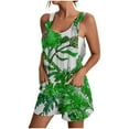thumbnail image 1 of Kmdttou 2025 New Fashion Women's Summer Comfortable Casual Suspender Printing Shorts Pocket Jumpsuit Shorts with Pockets Clothes on Clearance!, 1 of 5