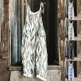 thumbnail image 1 of Kmdttou 2025 New Women Fashion Plus Size Print Sleeveless Two Pocket Casual Overalls Jumpsuit Jumpsuit Pants,S-5XL, 1 of 6