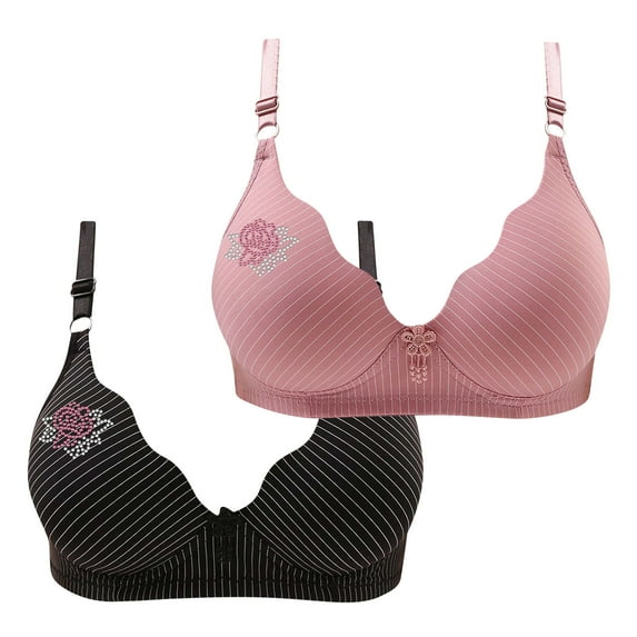 Kmdttou 2PC Play-tex 18 Hour Bras for Women Push-Up Full Coverage Comfort Supportive Bra Comfortable Breathable Bra Underwear No Rims
