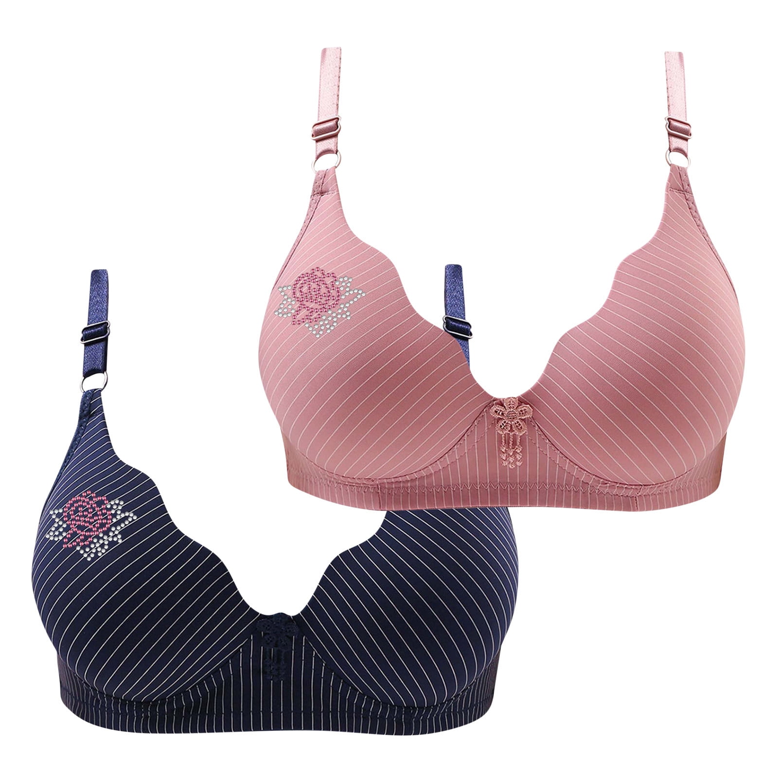 Kmdttou 2PC Play-tex 18 Hour Bras for Women Push-Up Full Coverage ...