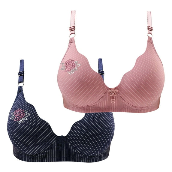 Kmdttou 2PC Play-tex 18 Hour Bras for Women Push-Up Full Coverage Comfort Supportive Bra Comfortable Breathable Bra Underwear No Rims
