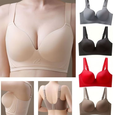 Kmdttou 2PC Shaper-mint Bra Push-Up Printing Gathered Together Large Size Daily Bra Underwear No Rims