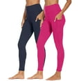thumbnail image 1 of Kmdttou 2PCS Women Workout Out Pocket Leggings Fitness Sports Running Yoga Athletic Pants, 1 of 9