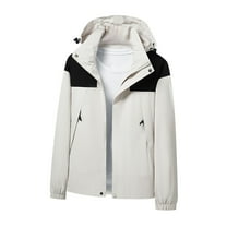 Kmdttou 3-in-1 Waterproof Hiking Jacket for Men Lightweight Active Outdoor Raincoat with Removable Hood Wearproof Warm Zipper Multi-pocket Fleece Lnner Lap Coat Long Sleeve Jacket Khaki S