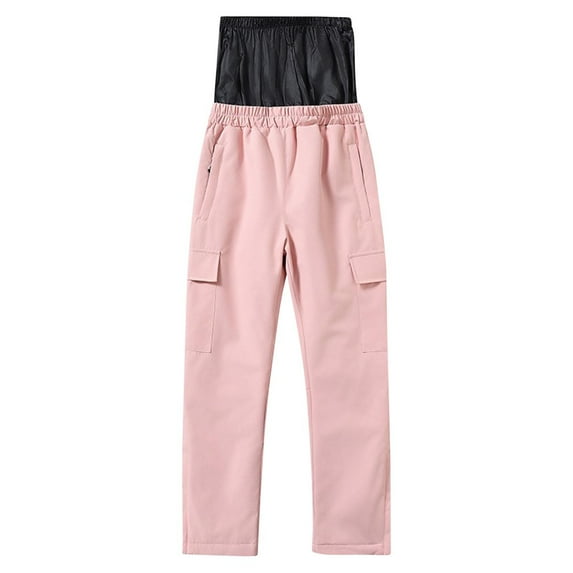 Kmdttou 50% off Clearance! 8-16 Years Children's Solid Color Pocket Ski Pants For Outdoor Windproof Waterproof Warm And Thick Unisex Pants ,Summer Savings!