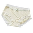 thumbnail image 1 of Kmdttou Up to 50% off!Women's Ice Silk Nude Cotton Crotch Sexy Large Size Facial Mask Thin Summer Mid Waist Seamless Bow Lace Underpants (Available in Plus Size), 1 of 3