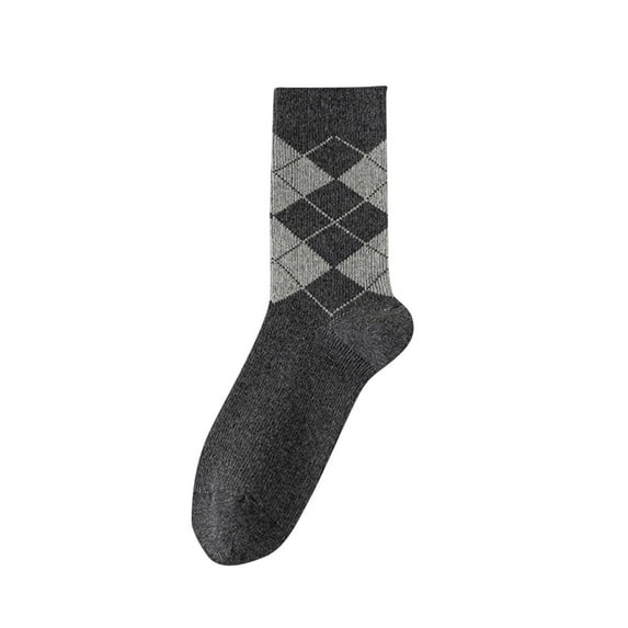 Kmdttou Ankle Soft Moisture-wicking Socks Men's Winter Splice Color Warm Deodorize And Absorb Sweat Middle Barrel Socks